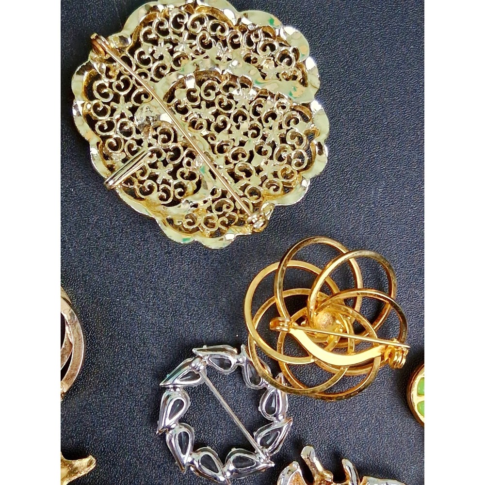 Lot Of 17 Vintage & Modern Brooches Filigree Enamel Bird Silver Gold Tone Floral - Picture 12 of 16